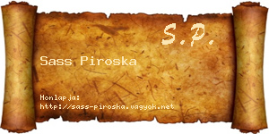 Sass Piroska névjegykártya